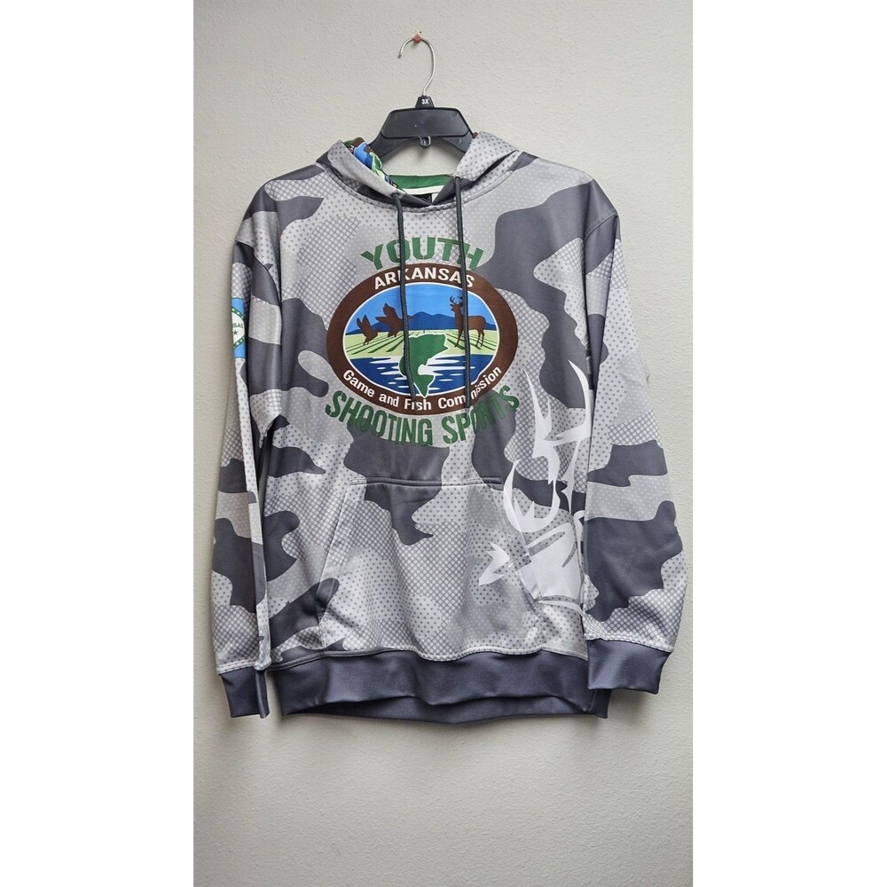 Arkansas Gloveman Hoodie Mens Large Gray Camo Youth Shooting Sports Hunting